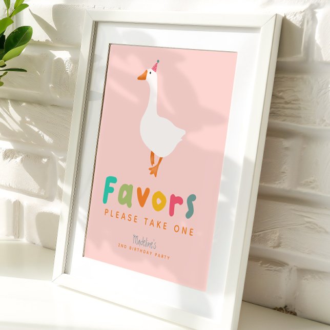 Rosa söta två dumma gås 2-års födelsedagspresenter poster (Skapare uppladdad)