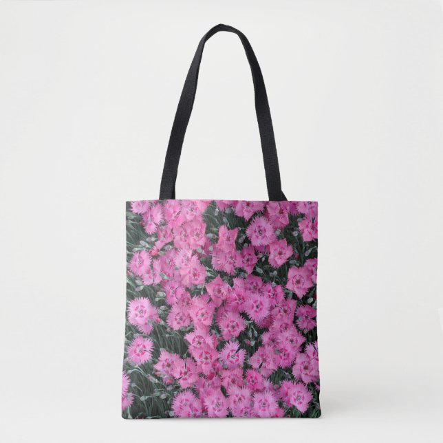 Rosa sötwilliam-blommor tygkasse (Framsida)