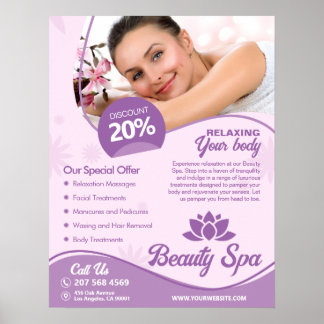Rosa Spa, Hälsa Centre, Beauty Salon Poster