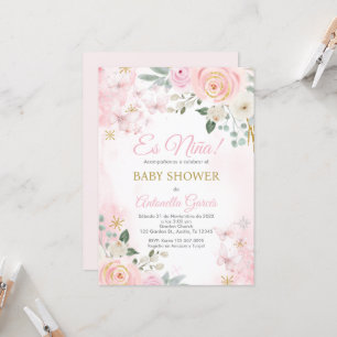 Rosa Spansk babystöldflicka Inbjudningar