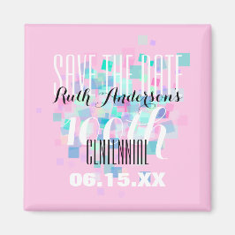 Rosa Spara datumet för magnet för ettårig Personli