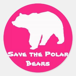 Rosa Spara Polar Bears Stickers Runt Klistermärke