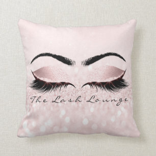 Rosa Spark Glitter Makeup Lash Öga Princess Girly Kudde