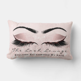 Rosa Spark Glitter Makeup Lash Öga Princess Girly Lumbarkudde