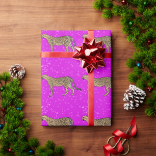Rosa Sparkles Cheetah Presentpapper