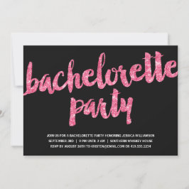 Rosa Sparkles | Glitter Se Bachelorette Party Inbjudningar