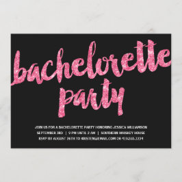 Rosa Sparkles | Glitter Se Bachelorette Party Inbjudningar