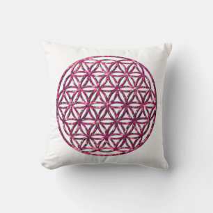 Rosa Sparkling Flower of Life image Kudde