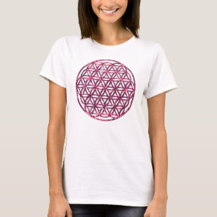 Rosa Sparkling Flower of Life T Shirt