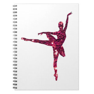 Rosa Sparkly Ballerina Anteckningsbok