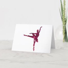 Rosa Sparkly Ballerina Birthday Kort
