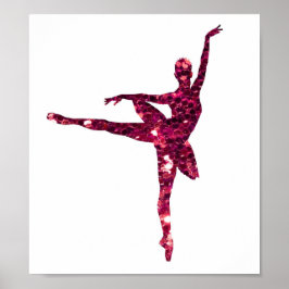 Rosa Sparkly Ballerina Poster