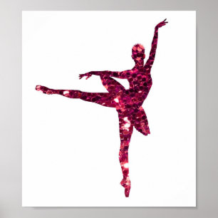 Rosa Sparkly Ballerina Poster