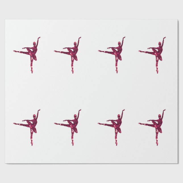 Rosa Sparkly Ballerinas Presentpapper (Platt)