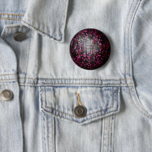 Rosa Sparkly Disco Boll Knapp