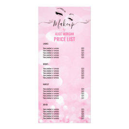 Rosa Sparkly Makeup Artist Glamor Bokeh Prices Reklamkort