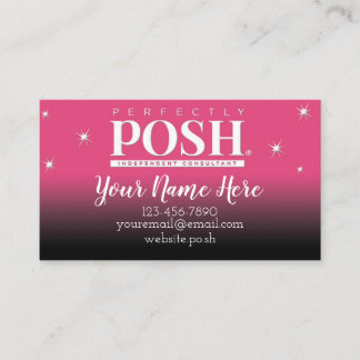 Rosa Sparkly Perfach Posh Visitkort