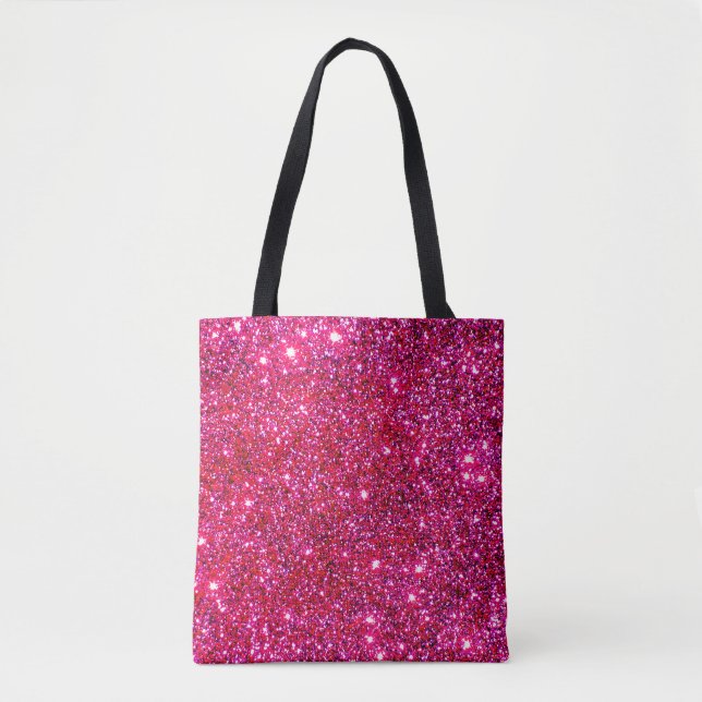 Rosa Sparkly tote bagsPrincess Glittery Roligt Tygkasse (Framsida)
