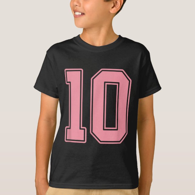 Rosa spelartröja nummer 10 Uniform #10  T Shirt (Framsida)