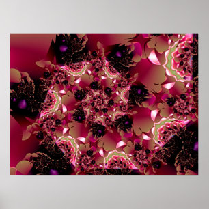 Rosa spetsig spiral poster
