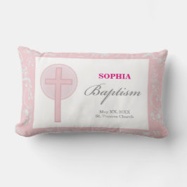 Rosa spetskille dop lumbarkudde
