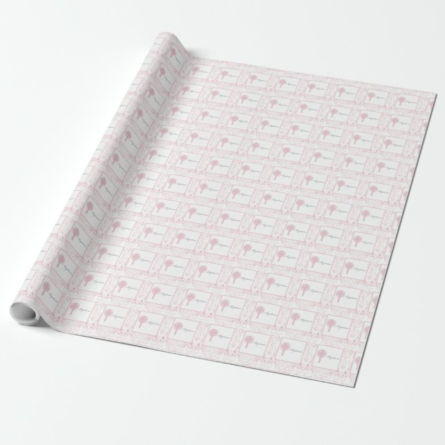Rosa spetskille dop presentpapper (Utrullad)