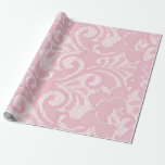 Rosa spetsmönster vackert presentpapper<br><div class="desc">Denna design skapades genom digital konst. Klicka på Anpassa för att ändra bakgrundsfärgen.</div>
