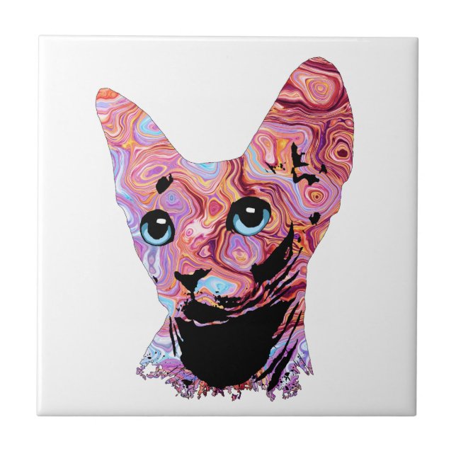 Rosa Sphynx Cat 683 Kakelplatta (Framsidan)