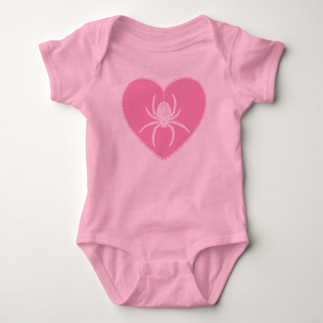 Rosa spindel hjärta t shirt (Framsida)
