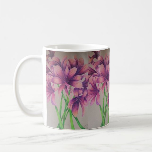 Rosa spinder lily mugg (Vänster)