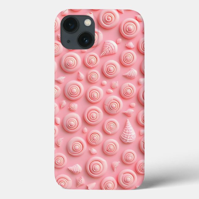 Rosa spiral Mönster iPhone-fodral feminint Utseend (Baksida)