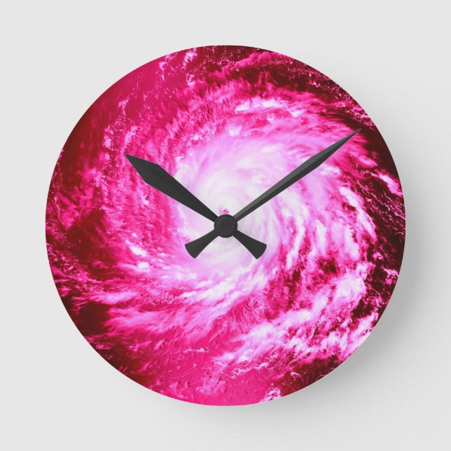 Rosa Spiral Pinjul Dekorativ kudde Rund Klocka (Framsida)