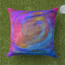 Rosa spiral-regnbåge med lättnad och eländigt rand kudde