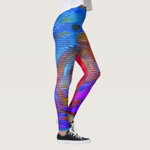 Rosa spiral-regnbåge med lättnad och eländigt rand leggings