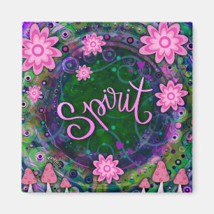 Rosa Spirit Roligt Blommigt Modern Spiritive Magnet
