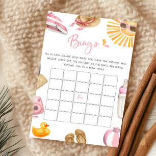 Rosa Splish Splash Baby Shower Bingo Spel
