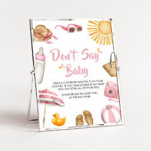Rosa Splish Stänk Baby Shower Säg inte Baby Poster