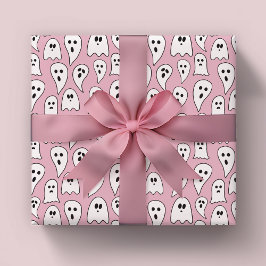Rosa spök Halloween Presentpapper