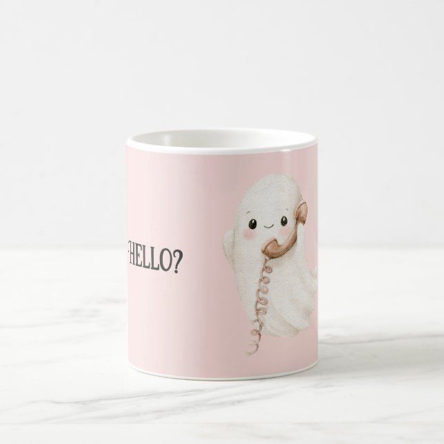 Rosa Spöke Hej Telefon Kaffemugg (Center)