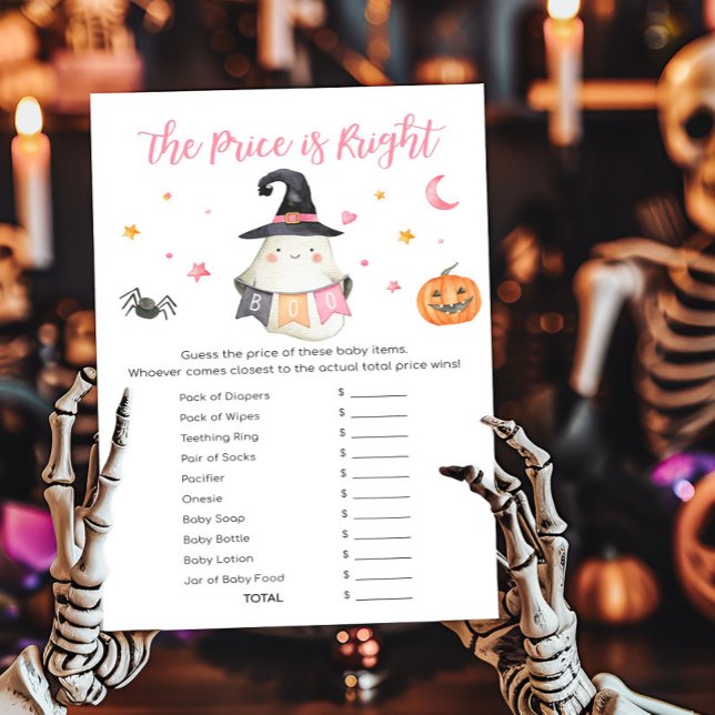 Rosa spöke Little Boo The Price is Right Lek (Little Boo Baby Shower The Price is Right Game)