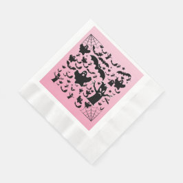Rosa spöklik skogsdesign pappersservett