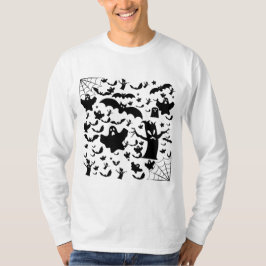 Rosa spöklik spök siluett scen t shirt