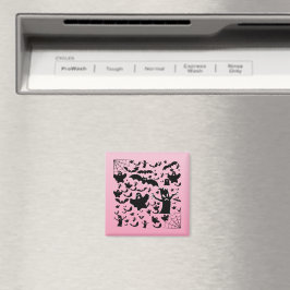 Rosa spökliknande fullfärgsgradientcharm magnet