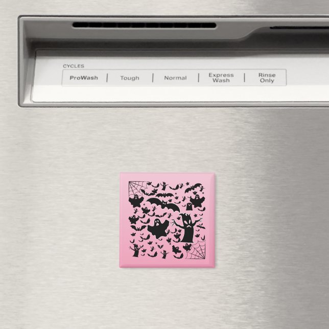 Rosa spökliknande fullfärgsgradientcharm magnet (In Situ (Dishwasher))