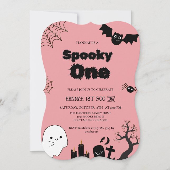 Rosa Spooky en Halloween första födelsedagsfesten (Framsida)