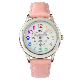 Rosa Sport Watch for Girls Labeled Händer Armbandsur