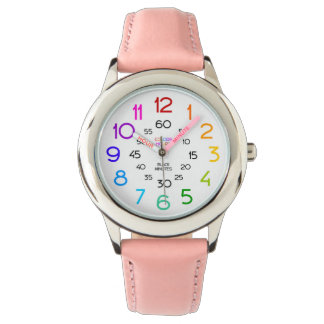 Rosa Sport Watch for Girls Labeled Händer Armbandsur