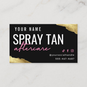 Rosa Spray Tan-efterbehandlingskort Visitkort