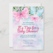 Rosa Sprinkle Butterfly Girl Baby Shower