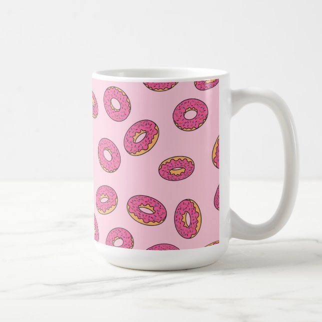 Rosa Sprinkle Donut Mönster Kaffemugg (Höger)